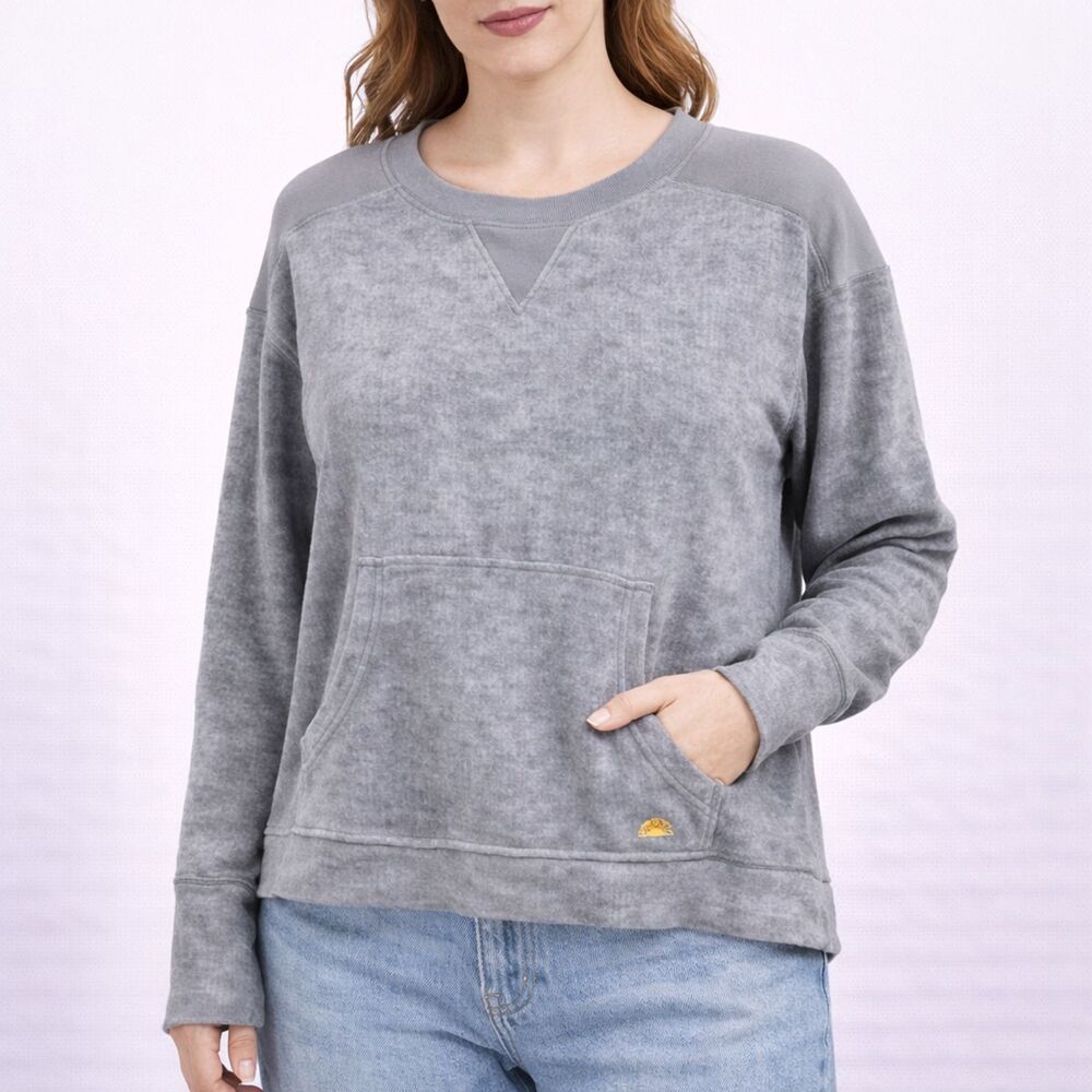 C&C California Long Sleeve Mesh Back Top Gray M